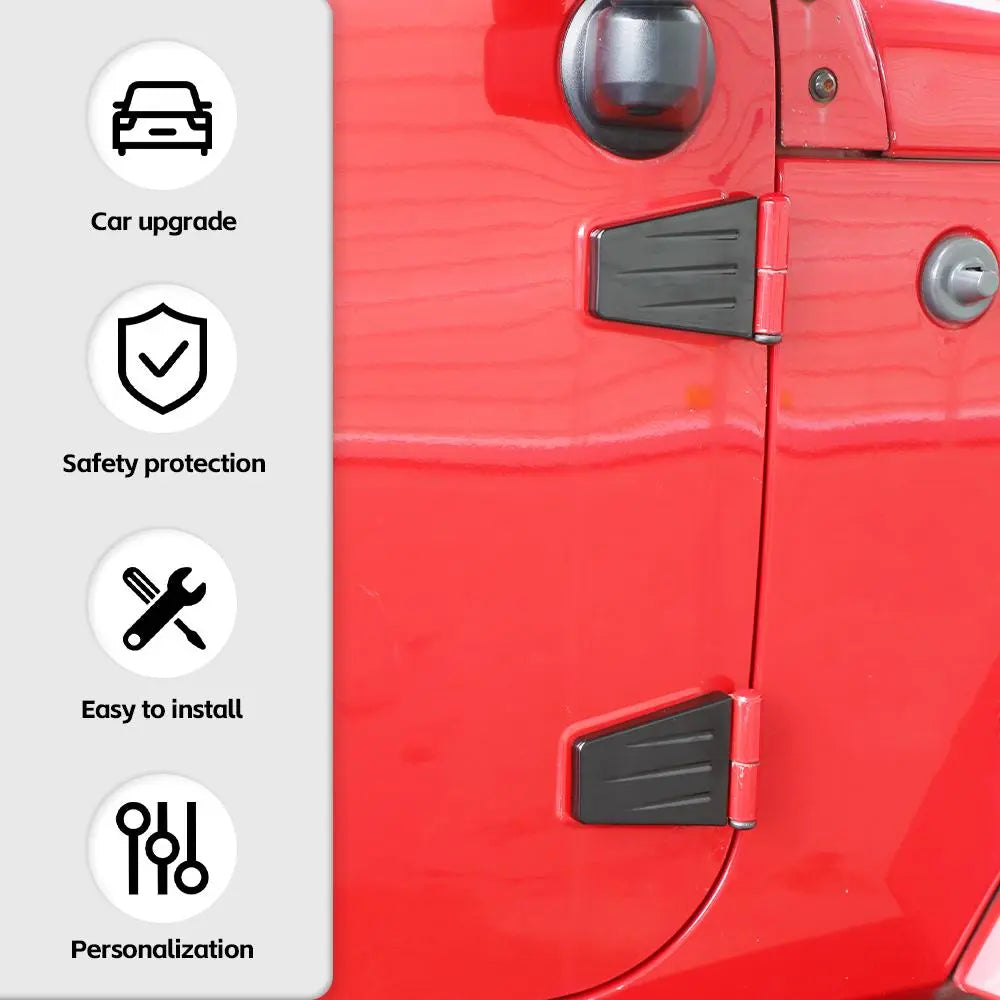 For 2007-2018 Jeep Wrangler JK 2 Door Hinge Cover Trim Upgrade Black
