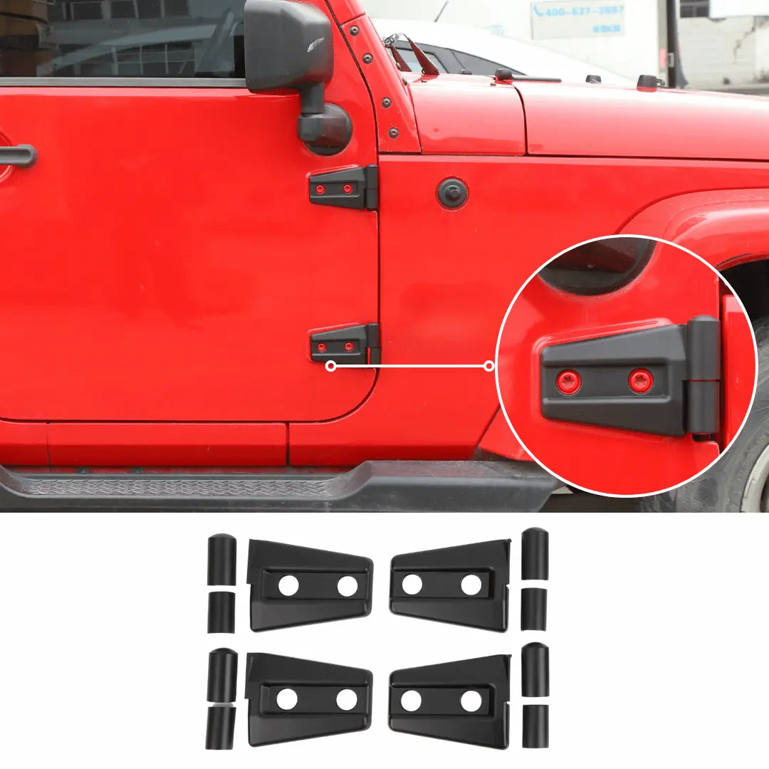 For 2007-2018 Jeep Wrangler JK 2-Door Hinge Covers Protector Trim Kit,4pcs