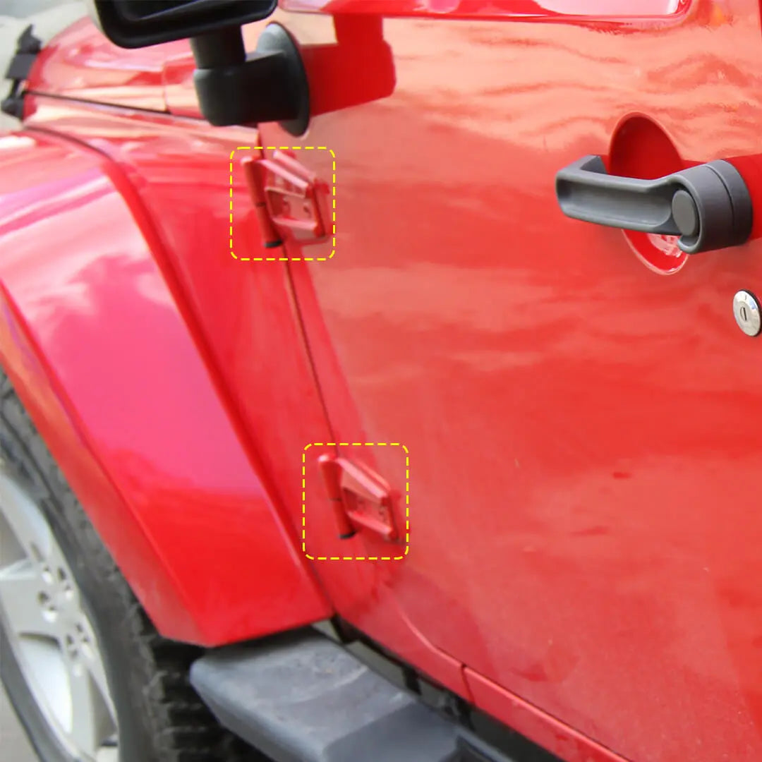 For 2007-2018 Jeep Wrangler JK 2 Door Hood Hinge & Door Hinge Cover Trim Kit (6 pcs)