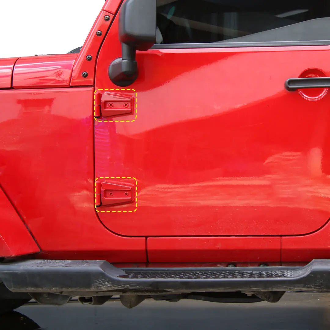 For 2007-2018 Jeep Wrangler JK 2 Door Hood Hinge & Door Hinge Cover Trim Kit (6 pcs)