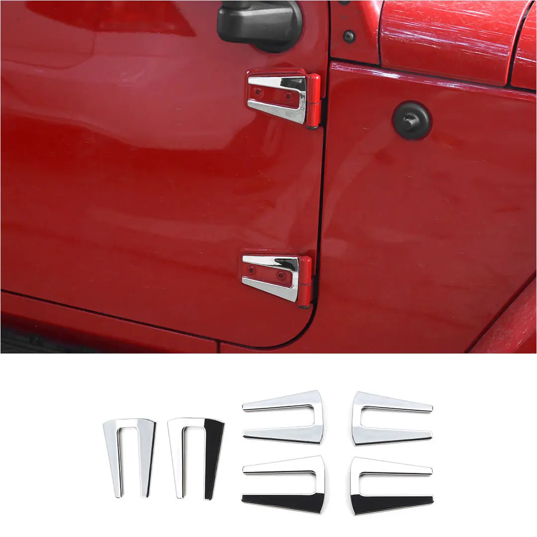 For 2007-2018 Jeep Wrangler JK 2 Door Hood Hinge & Door Hinge Cover Trim Kit (6 pcs)