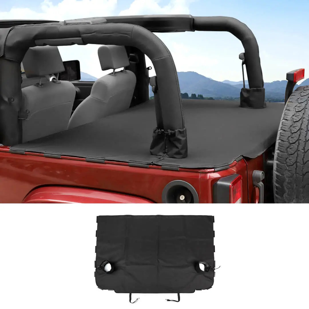 For 2007-2018 Jeep Wrangler JK 2-Door Rear Cargo Cover Privacy Shade Trunk Luggage Cover Waterproof
