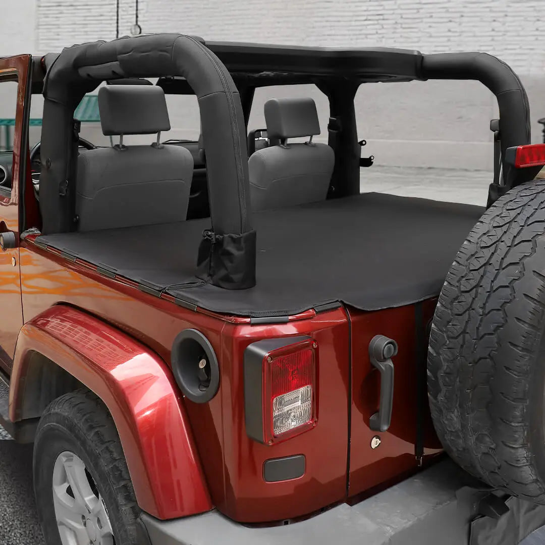 For 2007-2018 Jeep Wrangler JK 2-Door Rear Cargo Cover Privacy Shade Trunk Luggage Cover Waterproof