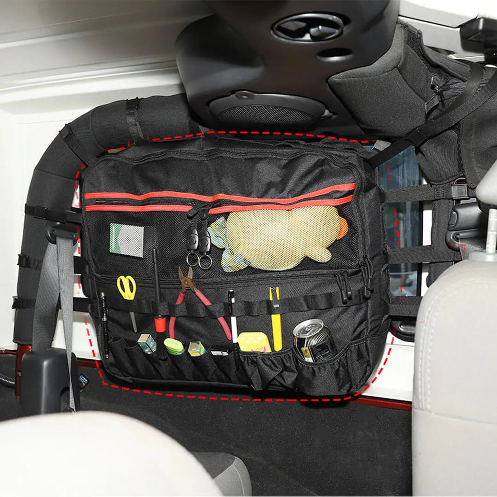 For 2007-2018 Jeep Wrangler JK 2 Door Rear Trunk Roll Bar Storage Bag（2 pcs）