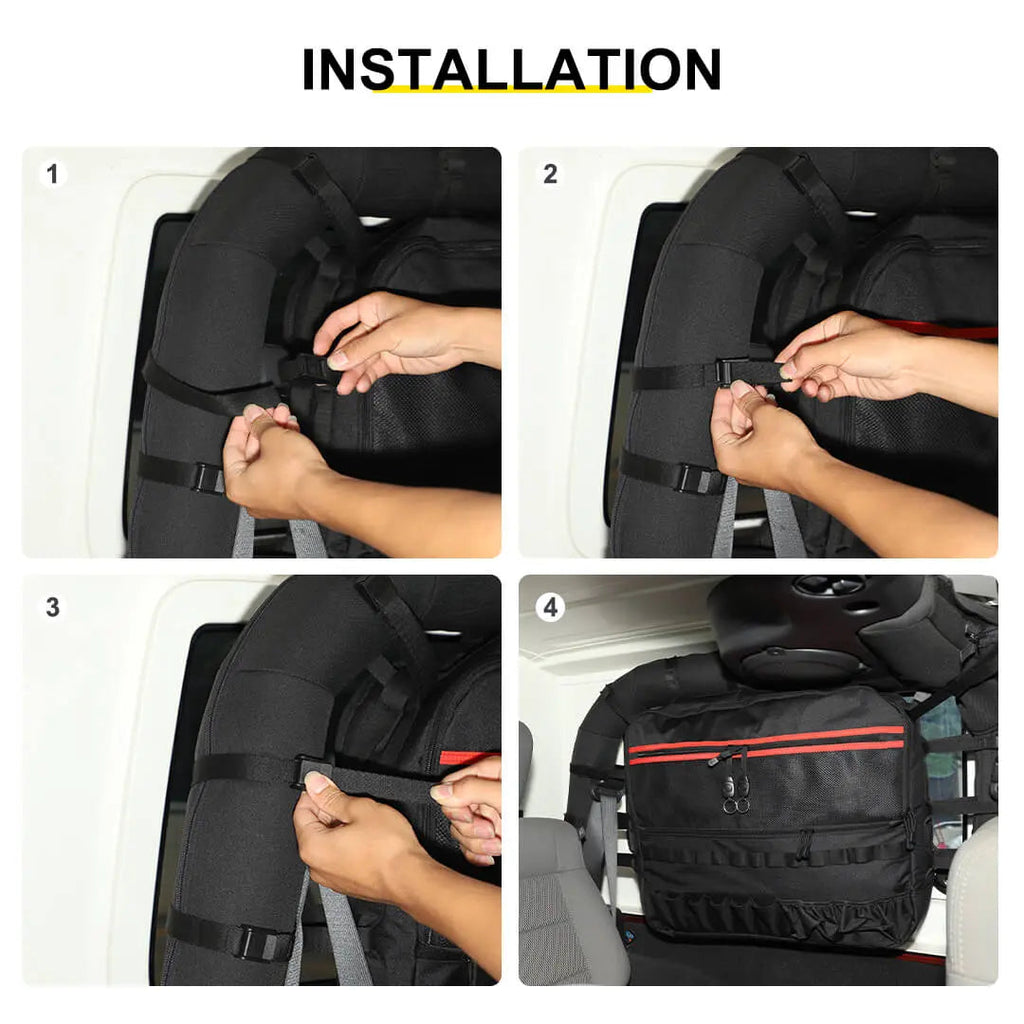 For 2007-2018 Jeep Wrangler JK 2 Door Rear Trunk Roll Bar Storage Bag（2 pcs）