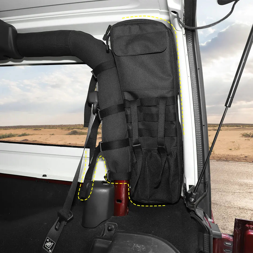 For 2007-2018 Jeep Wrangler JK 2 Door Rear Trunk Side Anti-Roll Storage Bags（2 pcs）