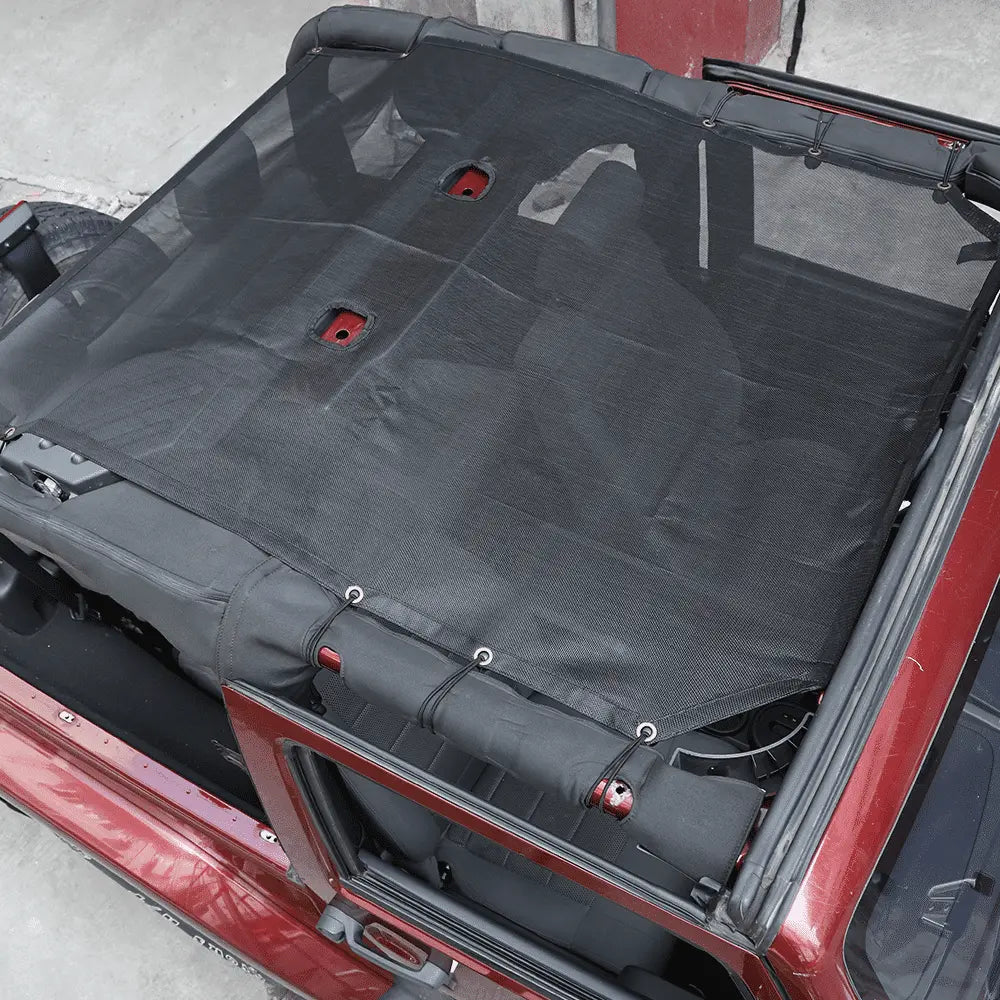 For 2007-2018 Jeep Wrangler JK 2-Door  Sunroof Sun Shade Insulation Net Black