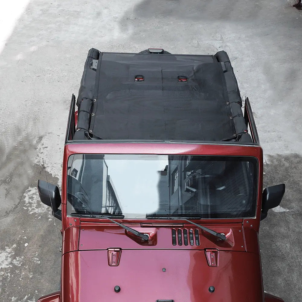 For 2007-2018 Jeep Wrangler JK 2-Door  Sunroof Sun Shade Insulation Net Black