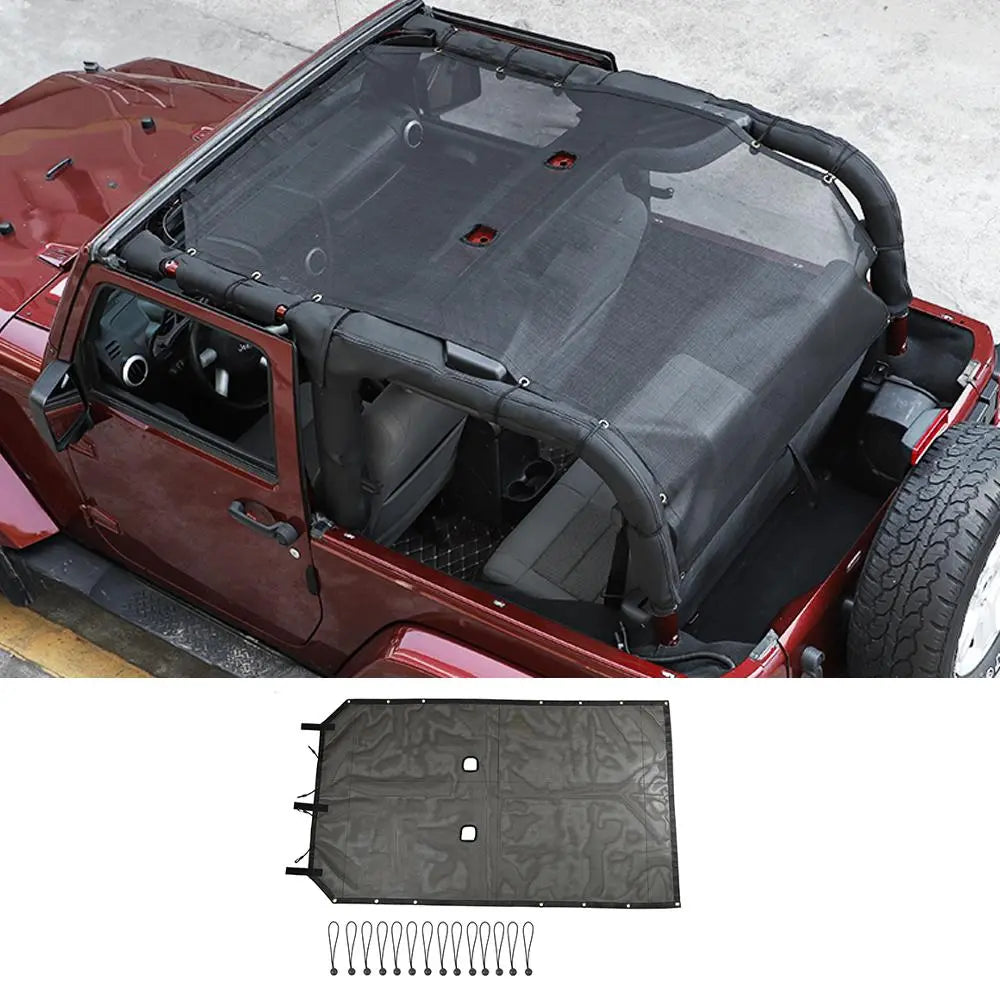 For 2007-2018 Jeep Wrangler JK 2-Door  Sunroof Sun Shade Insulation Net Black