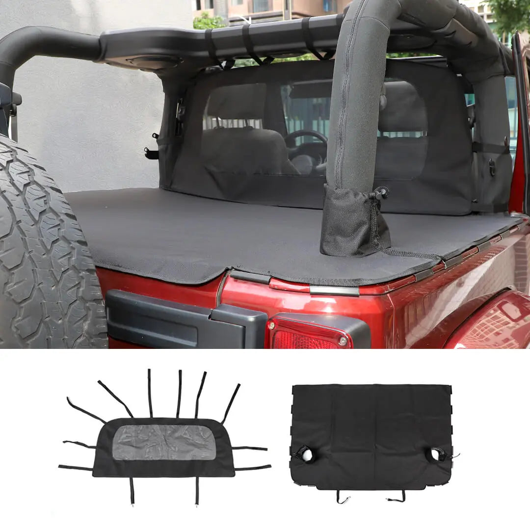 For 2007-2018 Jeep Wrangler JK 2-Door Trunk Divider & Cargo Cover Cargo Privacy Shade (2 pcs)
