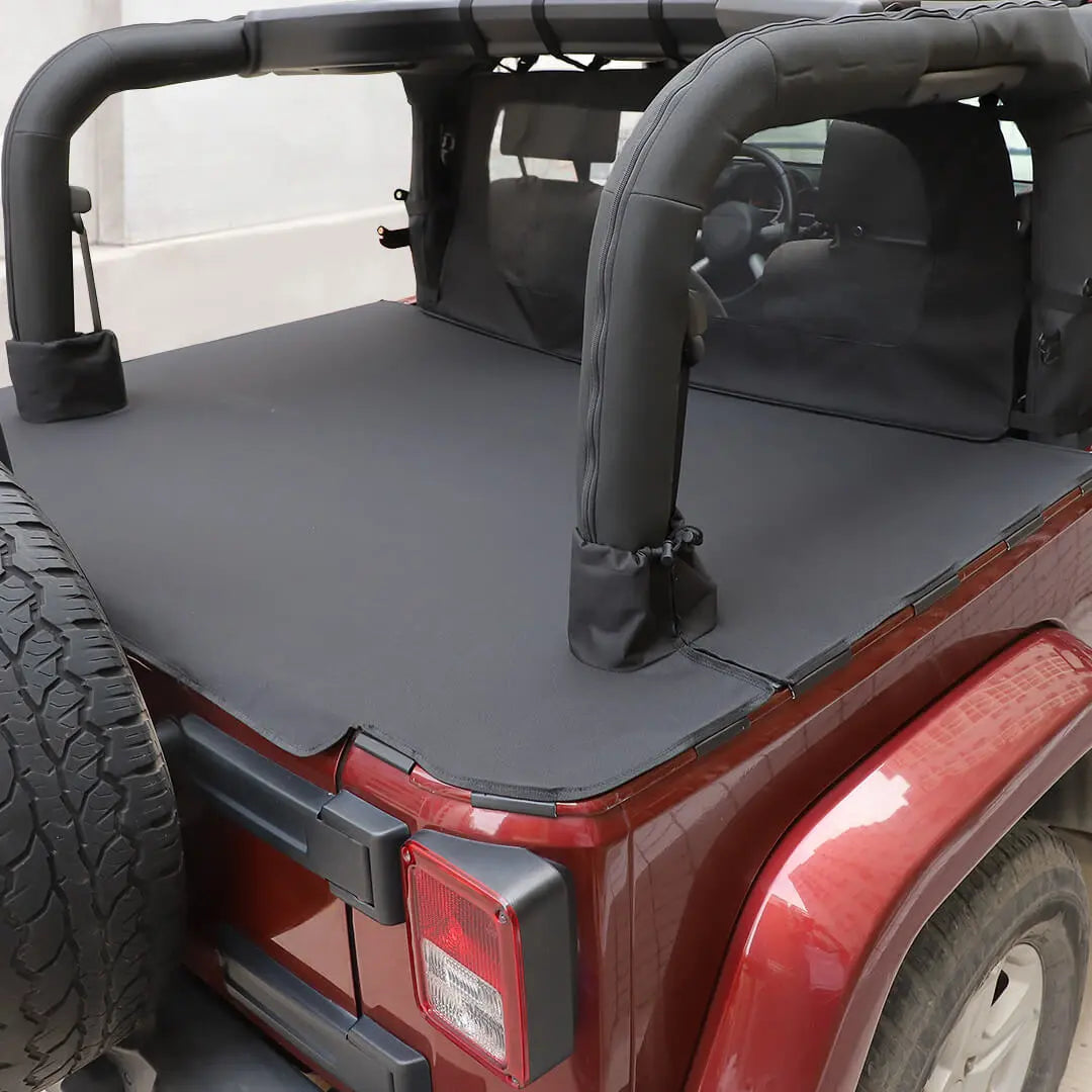 For 2007-2018 Jeep Wrangler JK 2-Door Trunk Divider & Cargo Cover Cargo Privacy Shade (2 pcs)