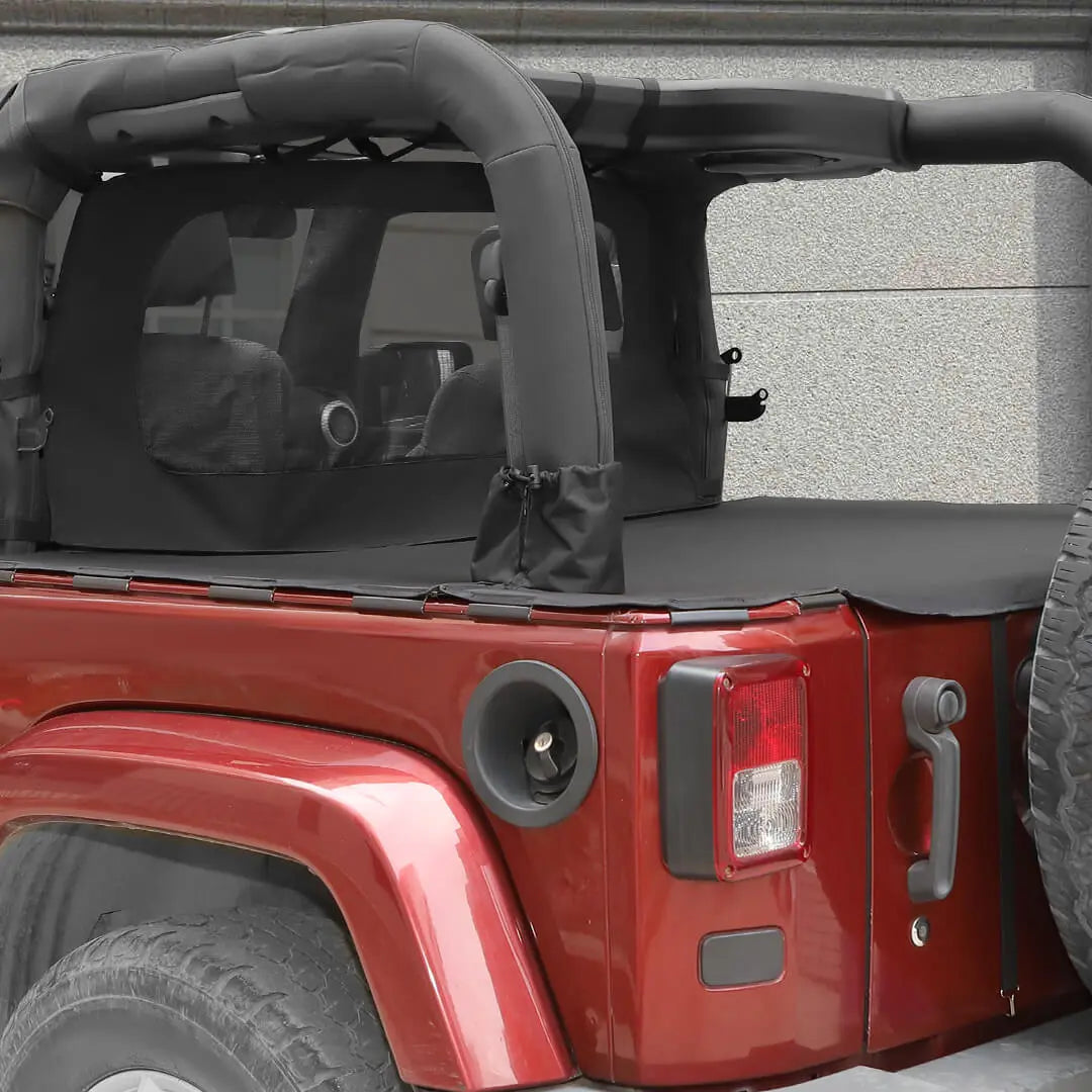 For 2007-2018 Jeep Wrangler JK 2-Door Trunk Divider & Cargo Cover Cargo Privacy Shade (2 pcs)