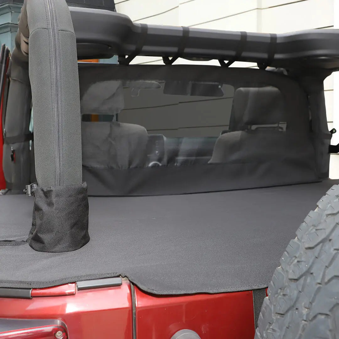For 2007-2018 Jeep Wrangler JK 2-Door Trunk Divider & Cargo Cover Cargo Privacy Shade (2 pcs)