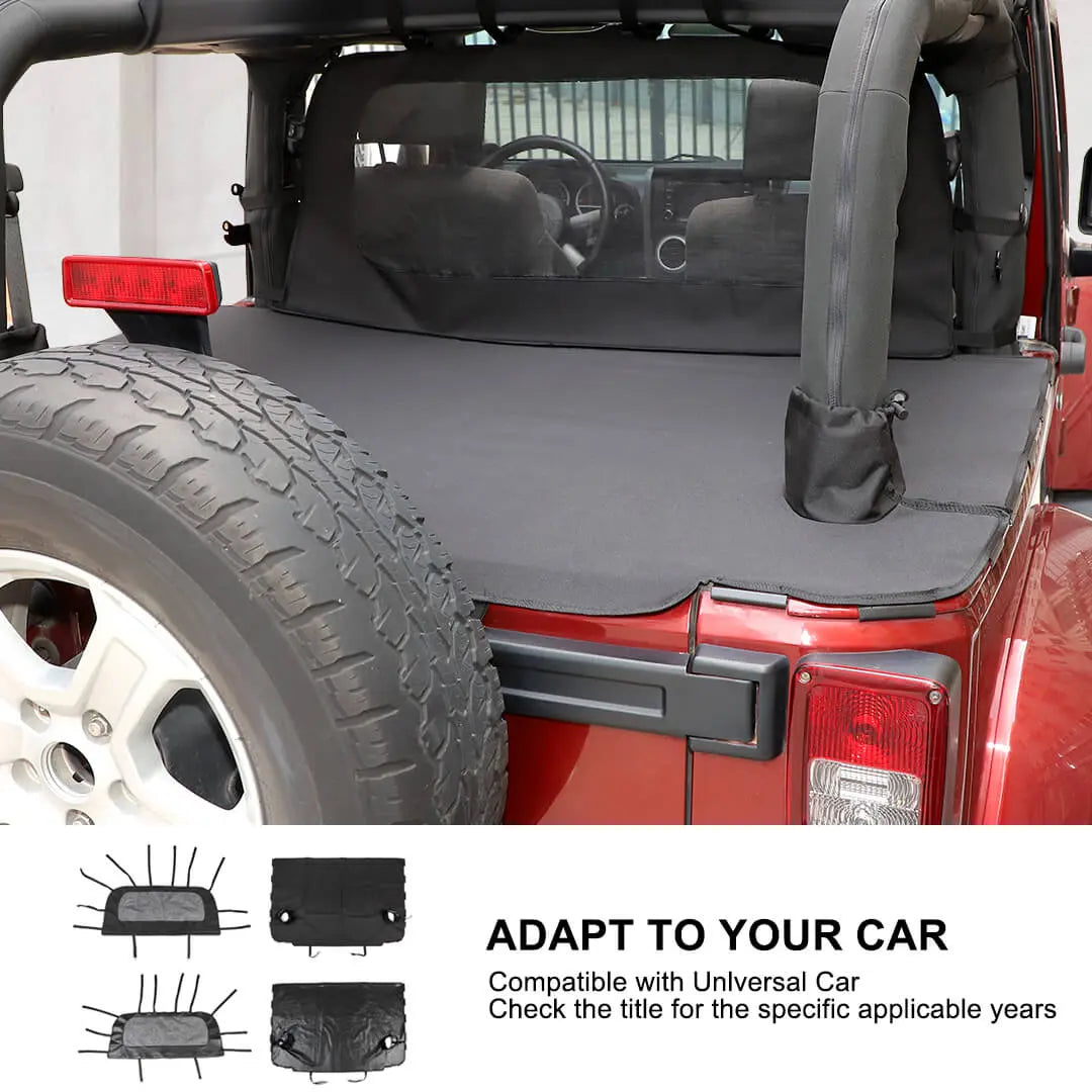 For 2007-2018 Jeep Wrangler JK 2-Door Trunk Divider & Cargo Cover Cargo Privacy Shade (2 pcs)