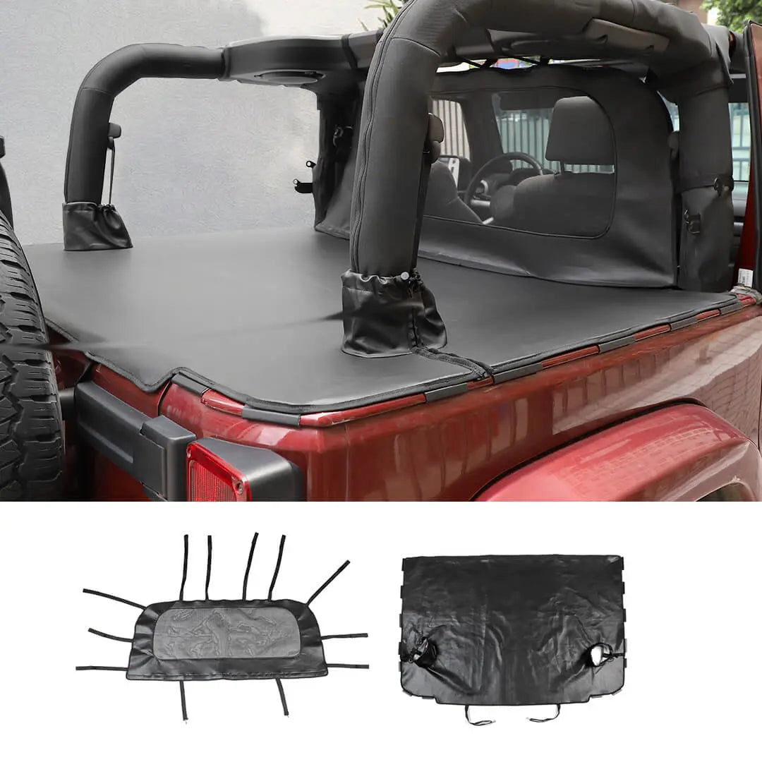 For 2007-2018 Jeep Wrangler JK 2-Door Trunk Divider & Cargo Cover Cargo Privacy Shade (2 pcs)
