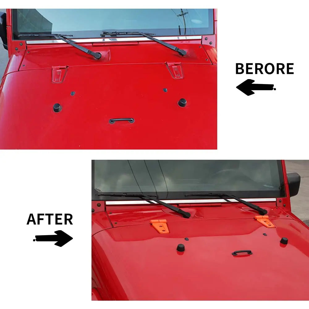 For 2007-2018 Jeep Wrangler JK 2 x Exterior Engine Hood Hinge Cover Trim
