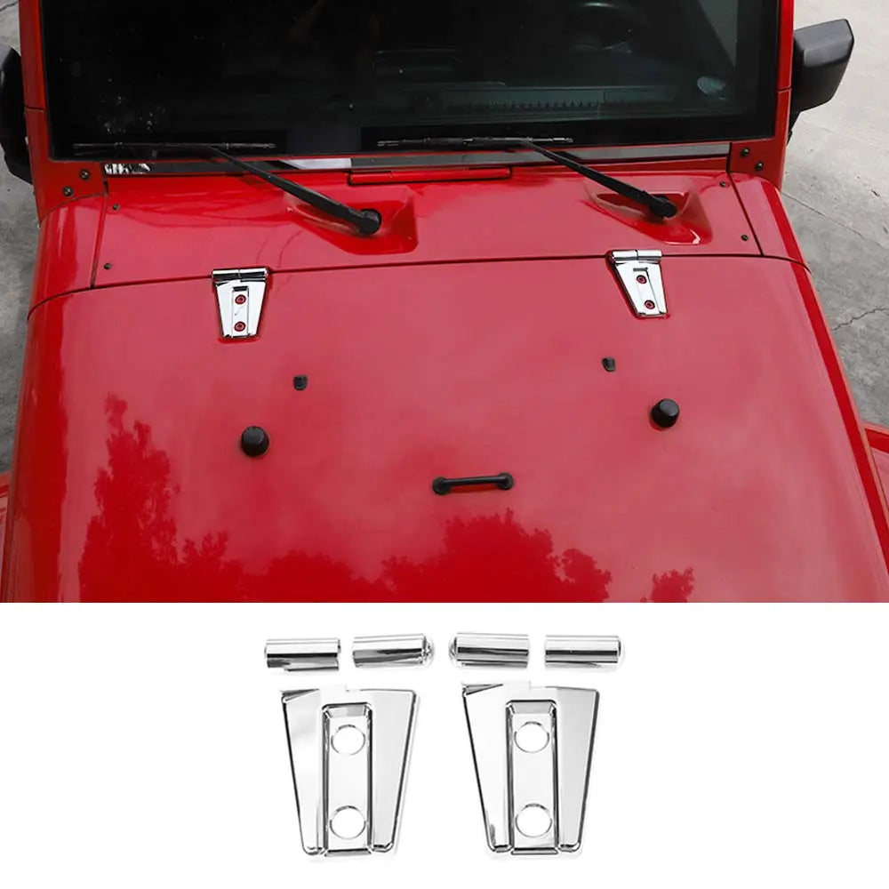 For 2007-2018 Jeep Wrangler JK 2 x Exterior Engine Hood Hinge Cover Trim