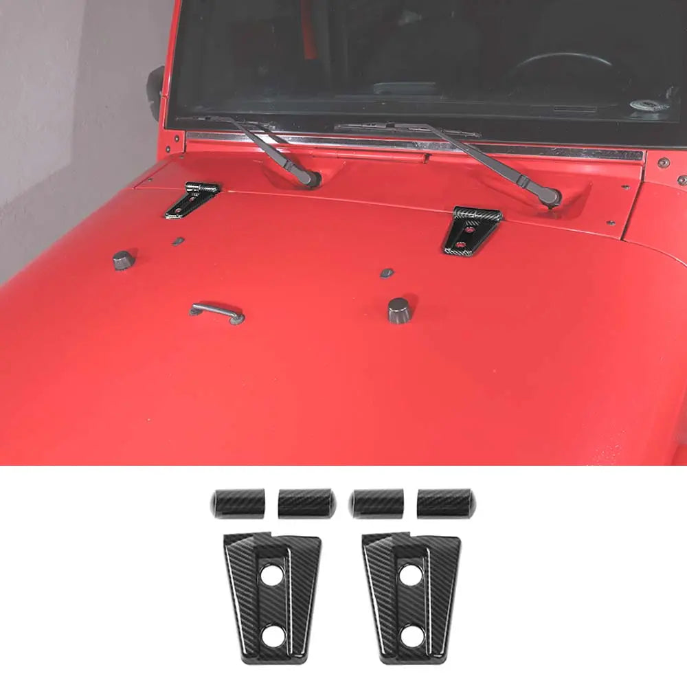 For 2007-2018 Jeep Wrangler JK 2 x Exterior Engine Hood Hinge Cover Trim