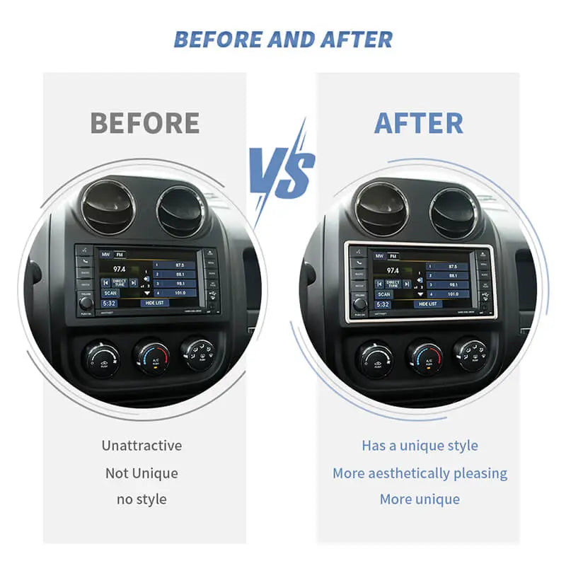 For 2007-2018 Jeep Wrangler JK/2011-2016 Compass/Patriot Center Console CD Navigation Trim Ring Cover