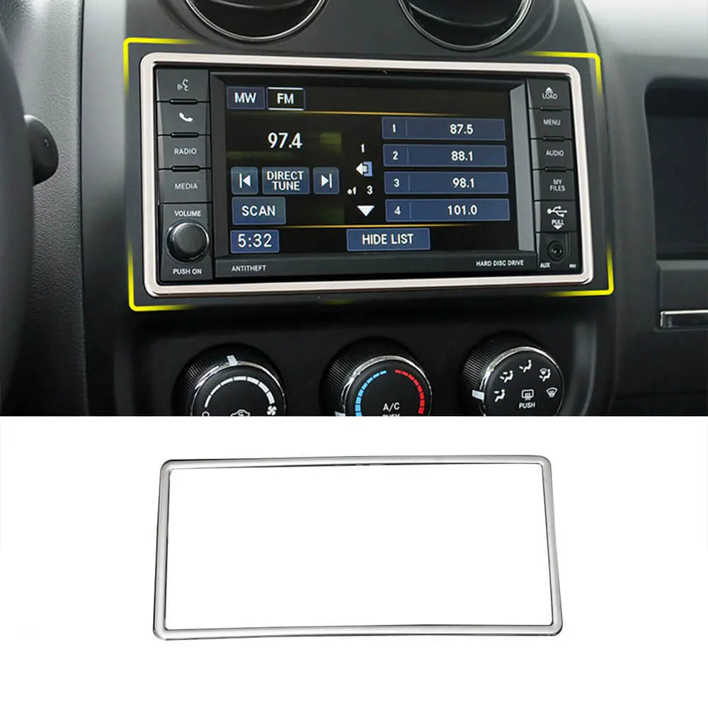 For 2007-2018 Jeep Wrangler JK/2011-2016 Compass/Patriot Center Console CD Navigation Trim Ring Cover