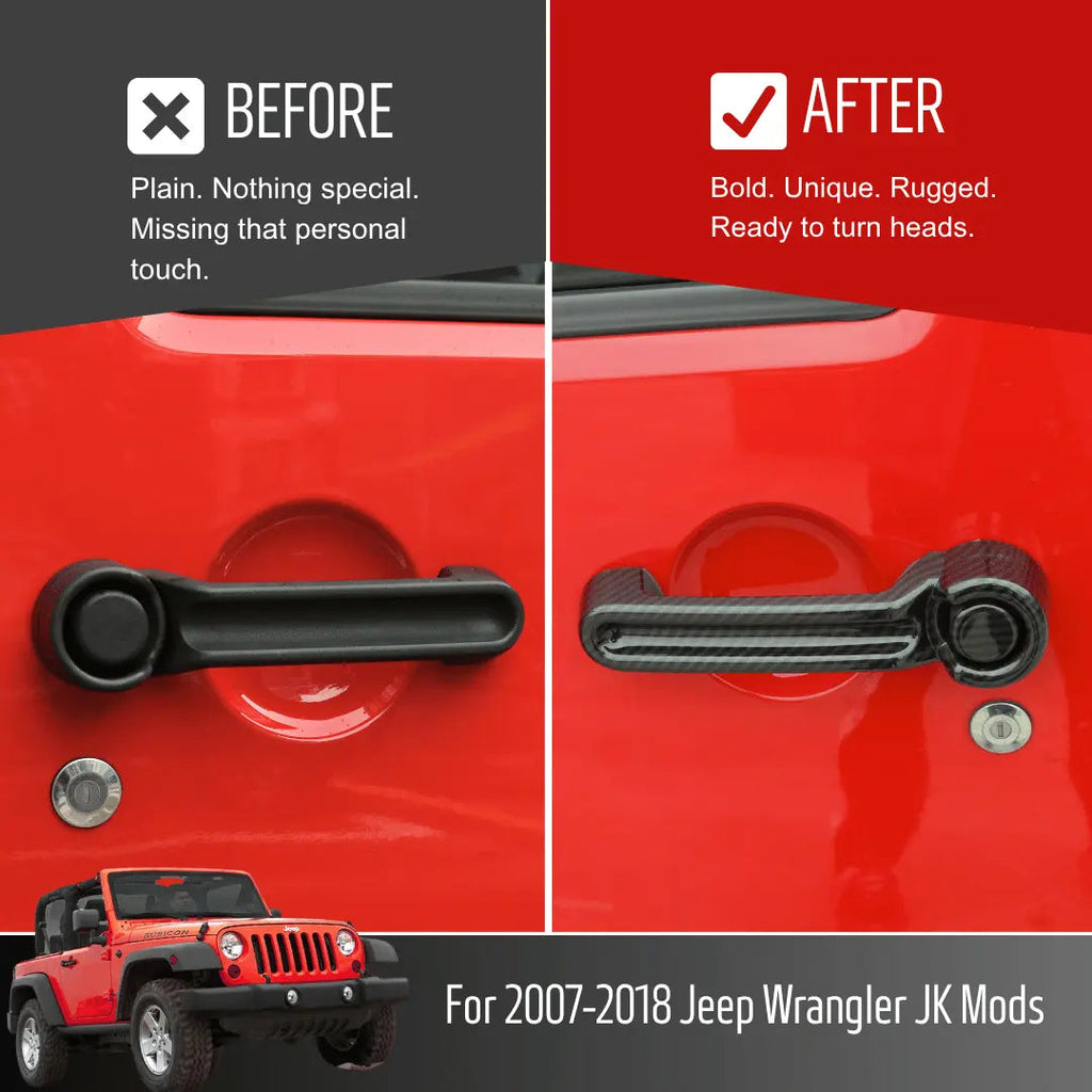 For 2007-2018 Jeep Wrangler JK 21 x Door Handle Hinge Cover Hood Rubber Head Cap Trim Cover Kit
