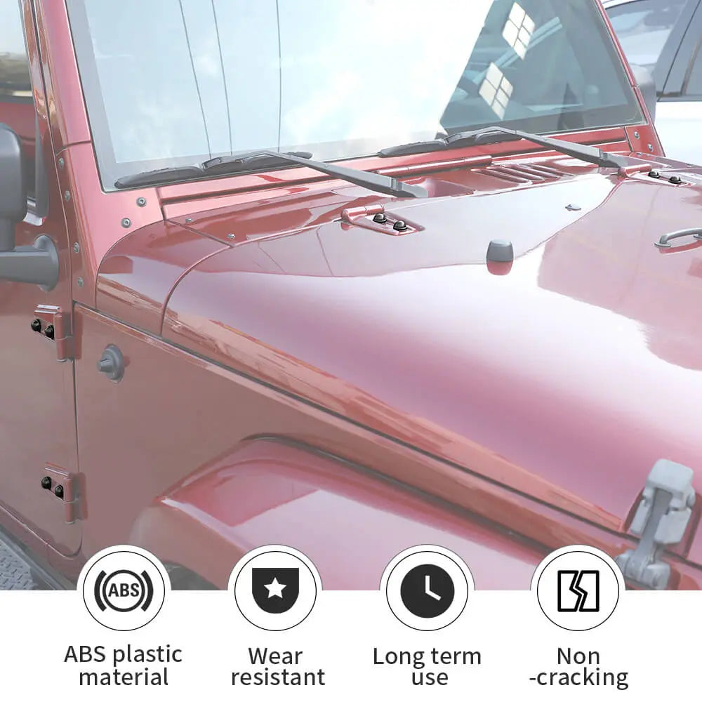 For 2007-2018 Jeep Wrangler JK 2Door Hood & Door Hinge Bolt Trim Cap Cover Kit, A-Pillar Protection, 12PCS