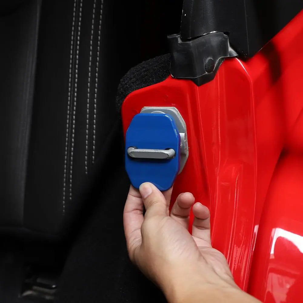 For 2007-2018 Jeep Wrangler JK 2Door Interior Door Lock Cover Protection Trim