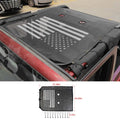 For 2007-2018 Jeep Wrangler JK 2Dr Sunshade UV Protection Mesh Heat Shade Soft Top US Flag
