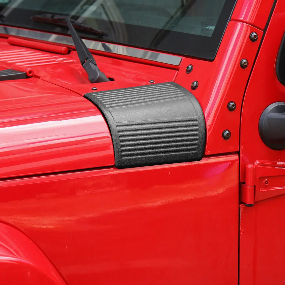 For 2007-2018 Jeep Wrangler JK 2X Hood Cowl Body Armor Cover Corner Guards Trim
