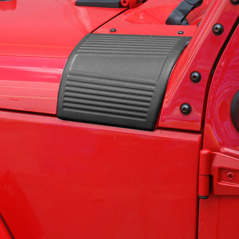 For 2007-2018 Jeep Wrangler JK 2X Hood Cowl Body Armor Cover Corner Guards Trim