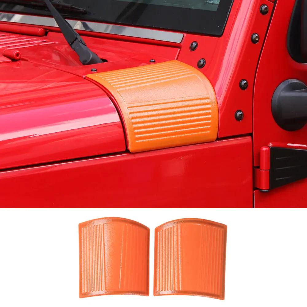 For 2007-2018 Jeep Wrangler JK 2X Hood Cowl Body Armor Cover Corner Guards Trim