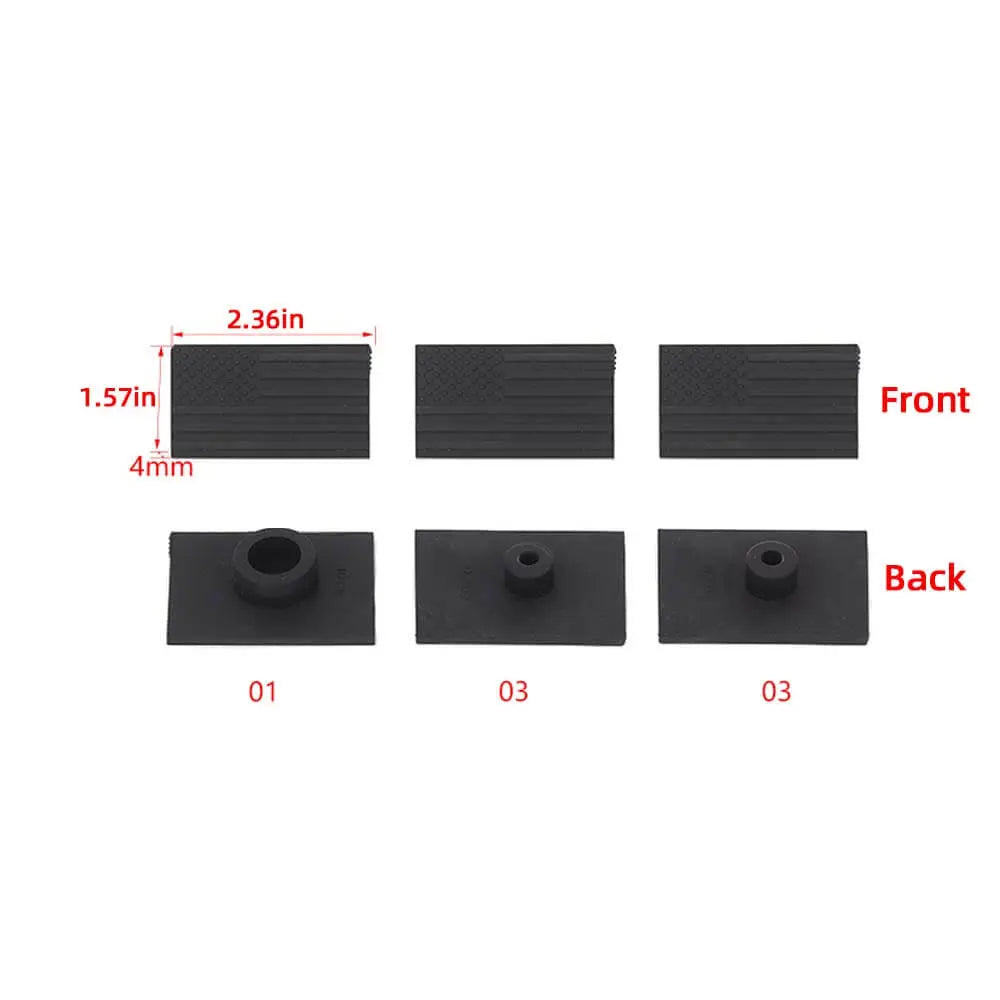 For 2007-2018 Jeep Wrangler JK 3PCS American Flag Tailgate Rubber Seal Plug Black Decor