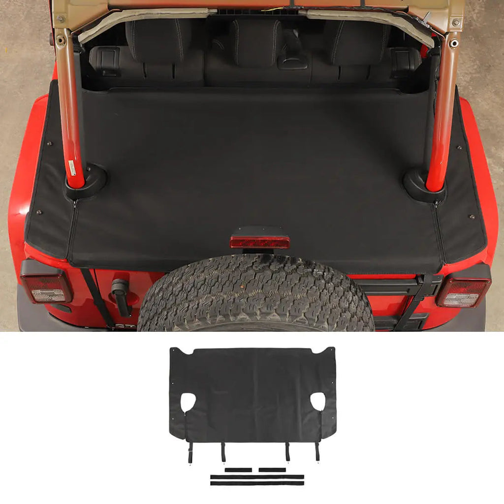 For 2007-2018 Jeep Wrangler JK 4-Door Rear Cargo Cover Privacy Shade Trunk Luggage Cover Waterproof