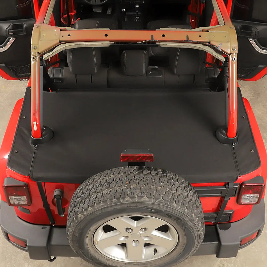 For 2007-2018 Jeep Wrangler JK 4-Door Rear Cargo Cover Privacy Shade Trunk Luggage Cover Waterproof