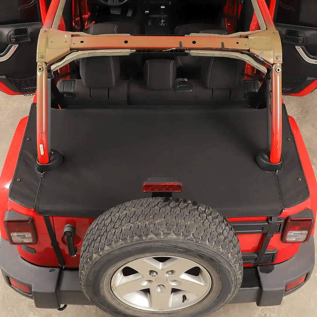 For 2007-2018 Jeep Wrangler JK 4-Door Rear Cargo Cover Privacy Shade Trunk Luggage Cover Waterproof