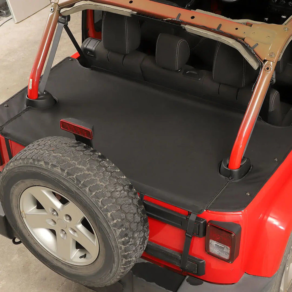 For 2007-2018 Jeep Wrangler JK 4-Door Rear Cargo Cover Privacy Shade Trunk Luggage Cover Waterproof