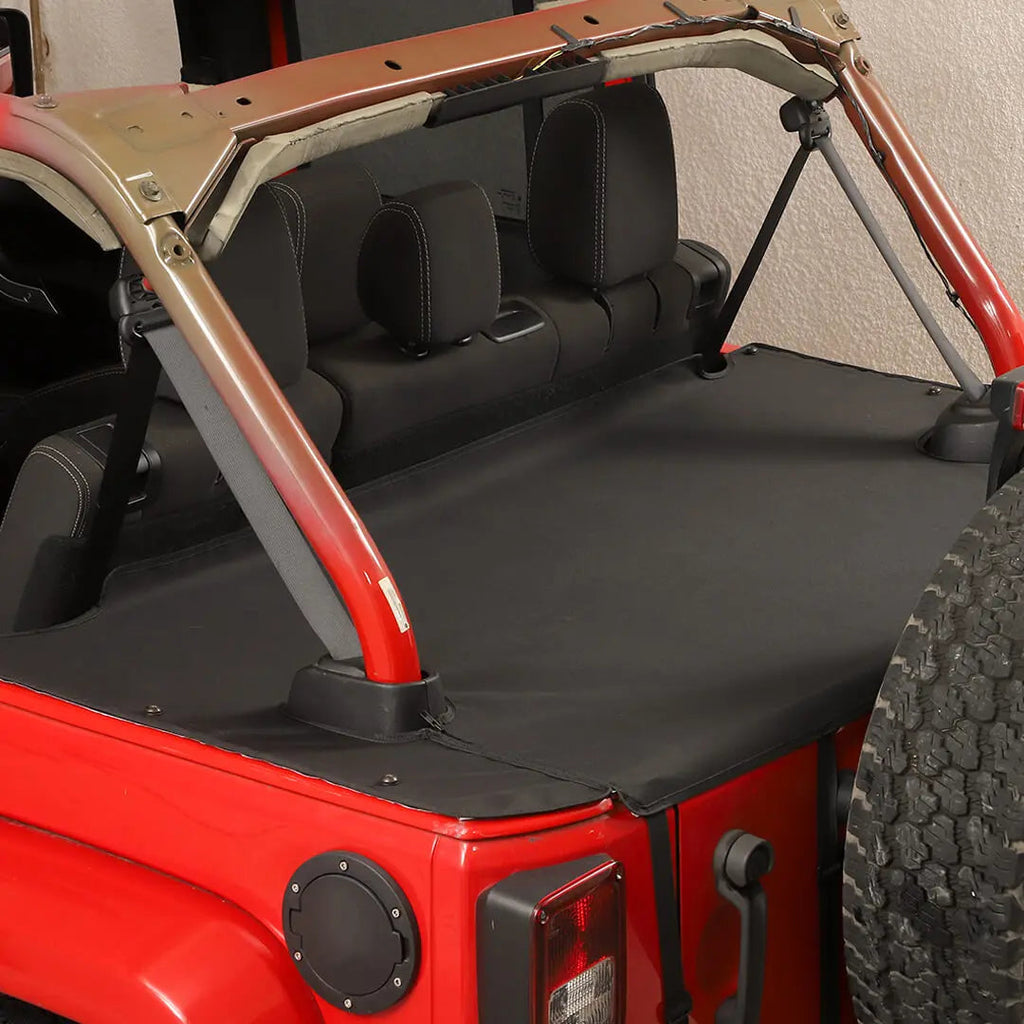 For 2007-2018 Jeep Wrangler JK 4-Door Rear Cargo Cover Privacy Shade Trunk Luggage Cover Waterproof