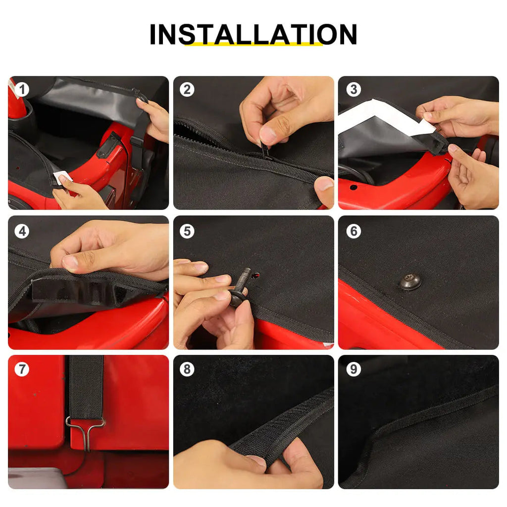 For 2007-2018 Jeep Wrangler JK 4-Door Rear Cargo Cover Privacy Shade Trunk Luggage Cover Waterproof