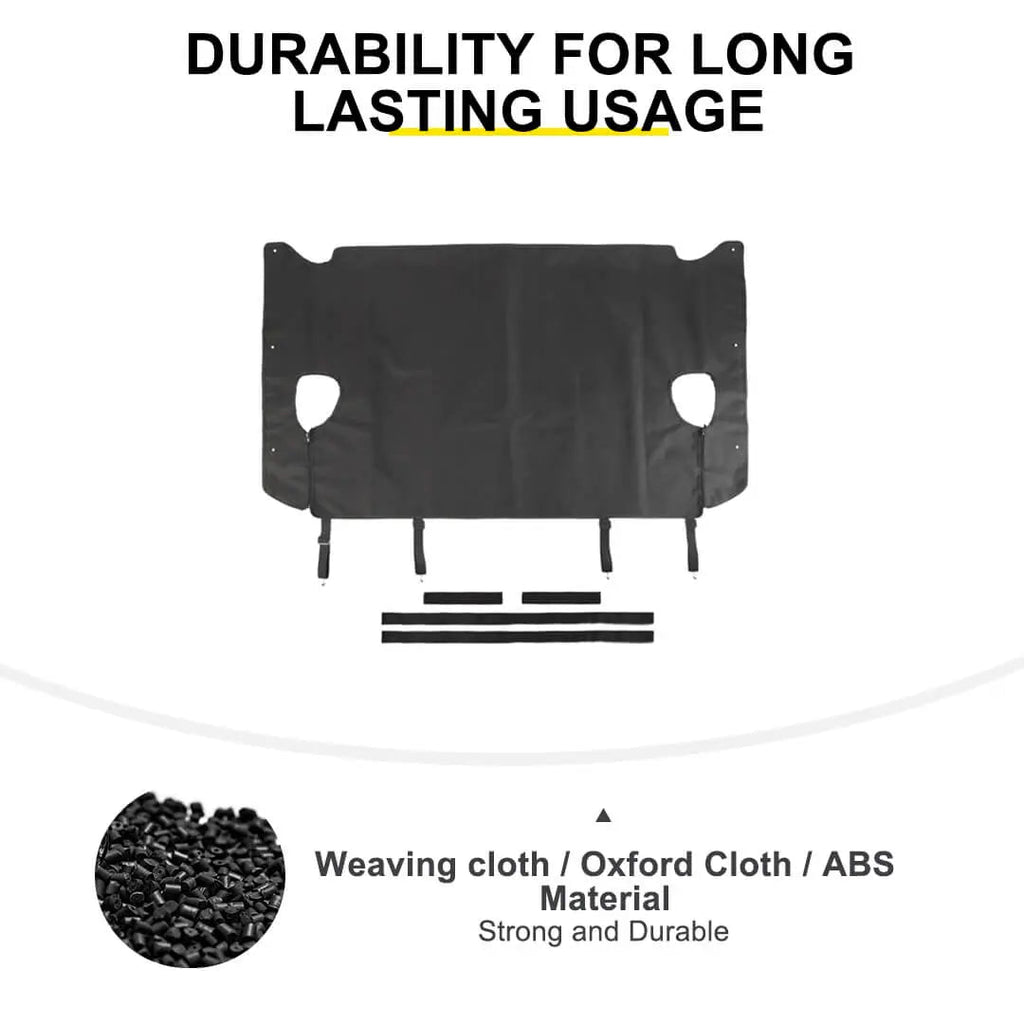 For 2007-2018 Jeep Wrangler JK 4-Door Rear Cargo Cover Privacy Shade Trunk Luggage Cover Waterproof