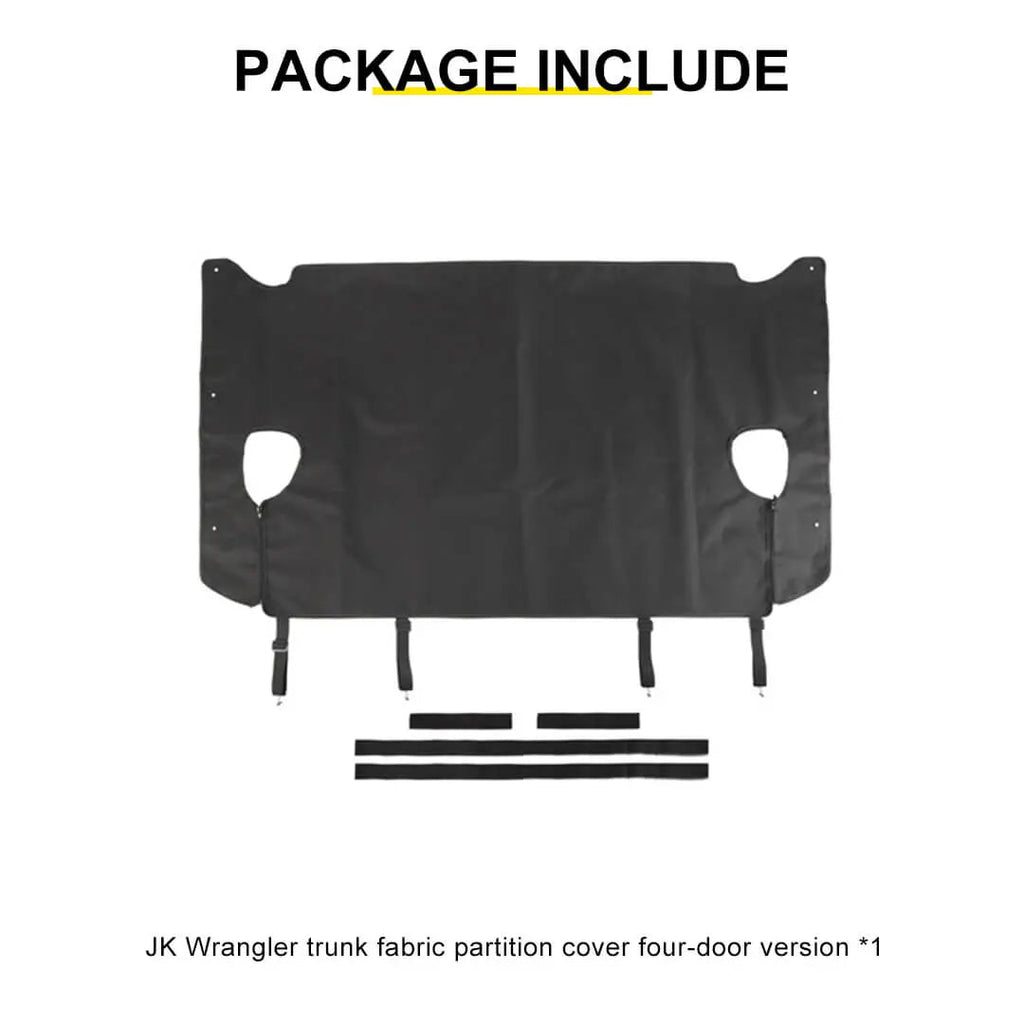 For 2007-2018 Jeep Wrangler JK 4-Door Rear Cargo Cover Privacy Shade Trunk Luggage Cover Waterproof