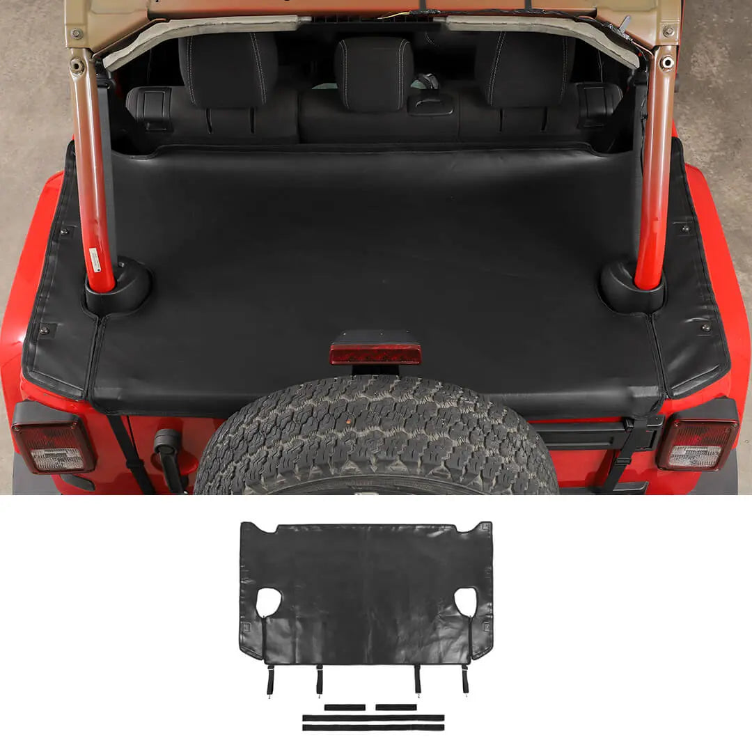 For 2007-2018 Jeep Wrangler JK 4-Door Rear Cargo Cover Privacy Shade Trunk Luggage Cover Waterproof