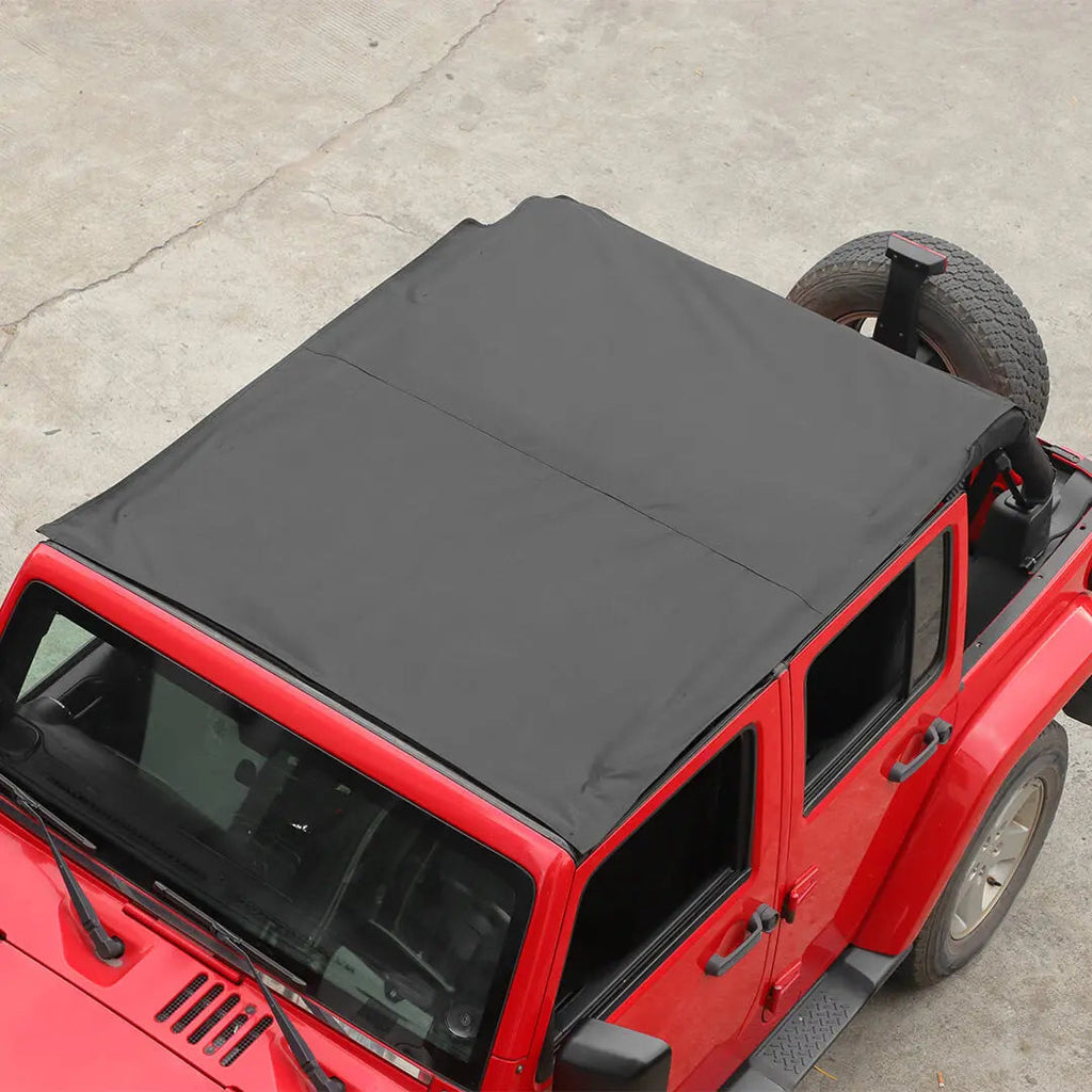 For 2007-2018 Jeep Wrangler JK 4 Door Sunshade Soft Top Sunbonnet Nylon Fabric