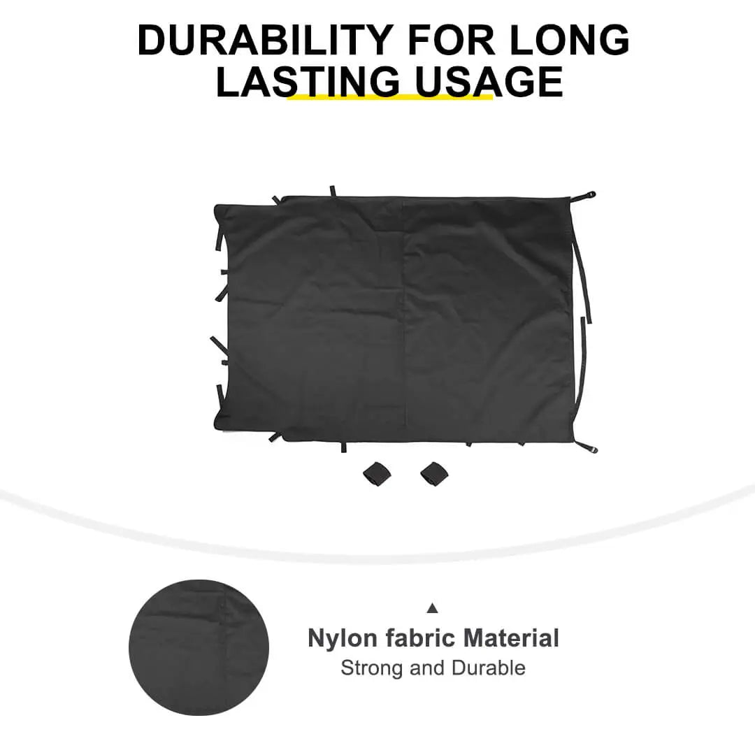 For 2007-2018 Jeep Wrangler JK 4 Door Sunshade Soft Top Sunbonnet Nylon Fabric
