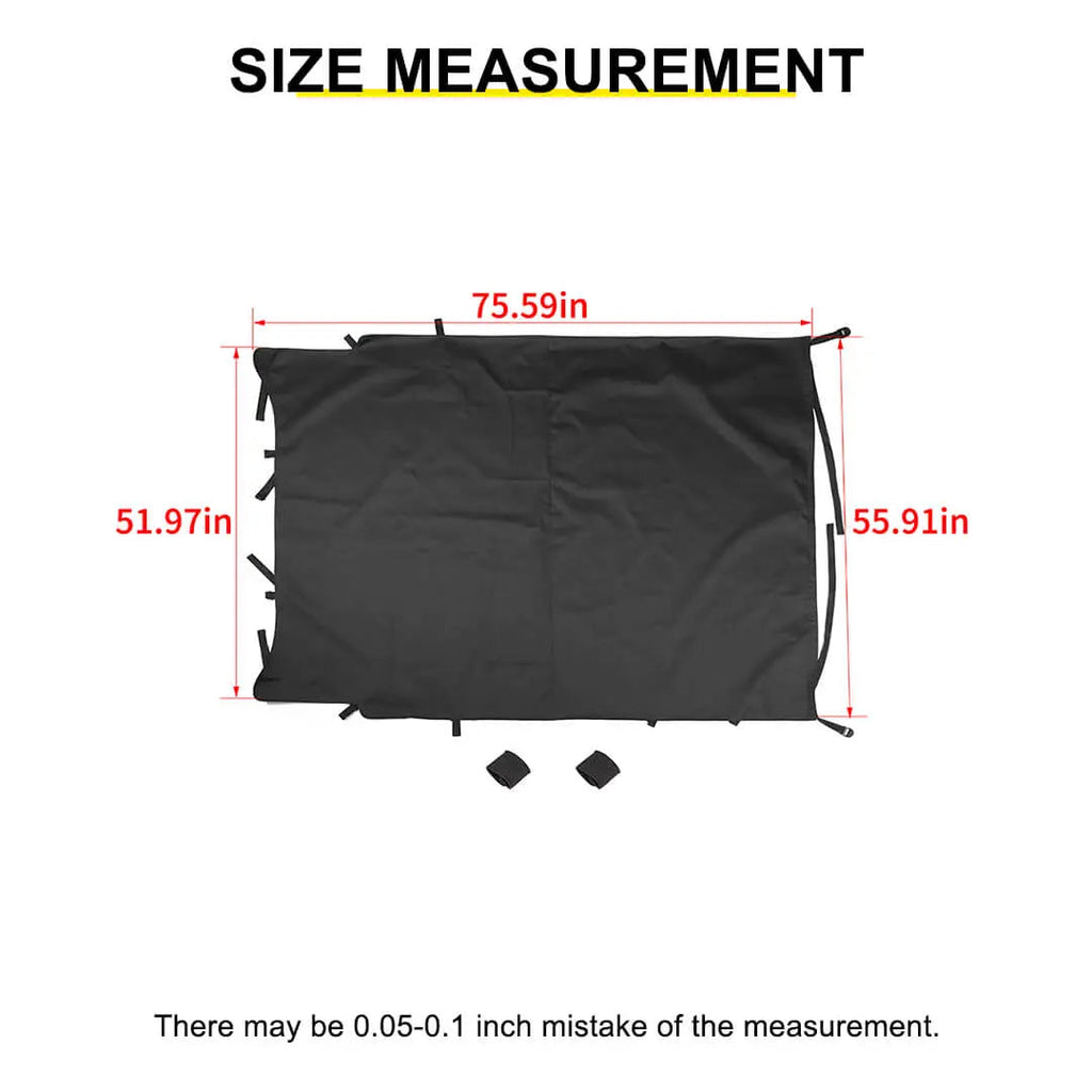 For 2007-2018 Jeep Wrangler JK 4 Door Sunshade Soft Top Sunbonnet Nylon Fabric