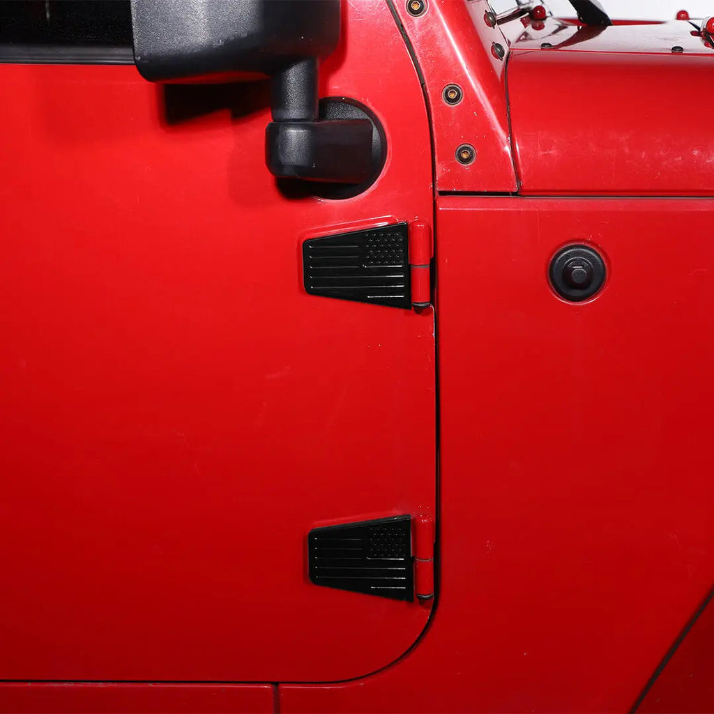 For 2007-2018 Jeep Wrangler JK 4-Door US Flag Door Hinge Cover Trim（8 pcs）