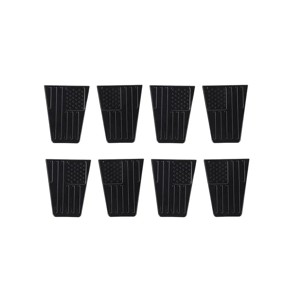 For 2007-2018 Jeep Wrangler JK 4-Door US Flag Door Hinge Cover Trim（8 pcs）