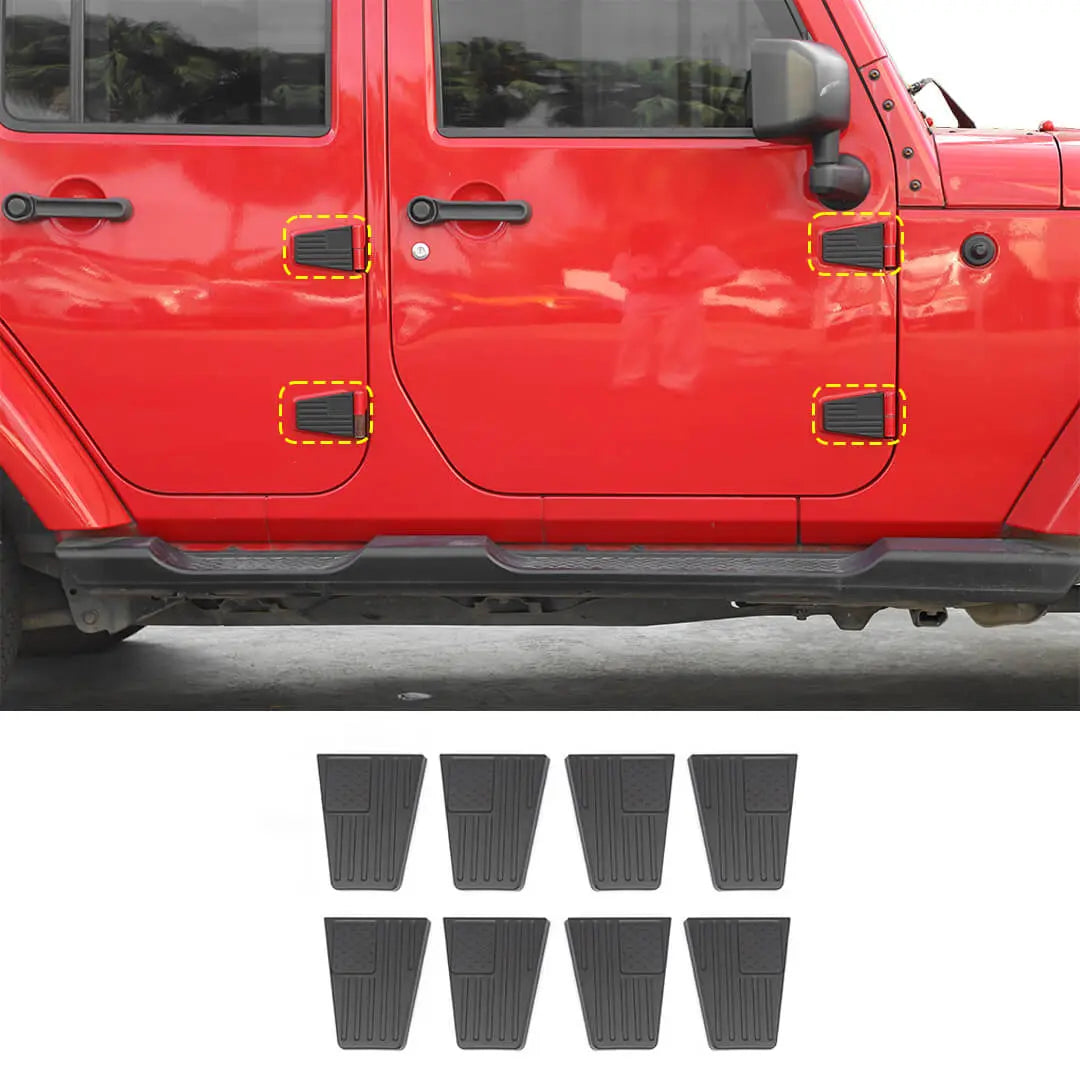 For 2007-2018 Jeep Wrangler JK 4-Door US Flag Door Hinge Cover Trim（8 pcs）