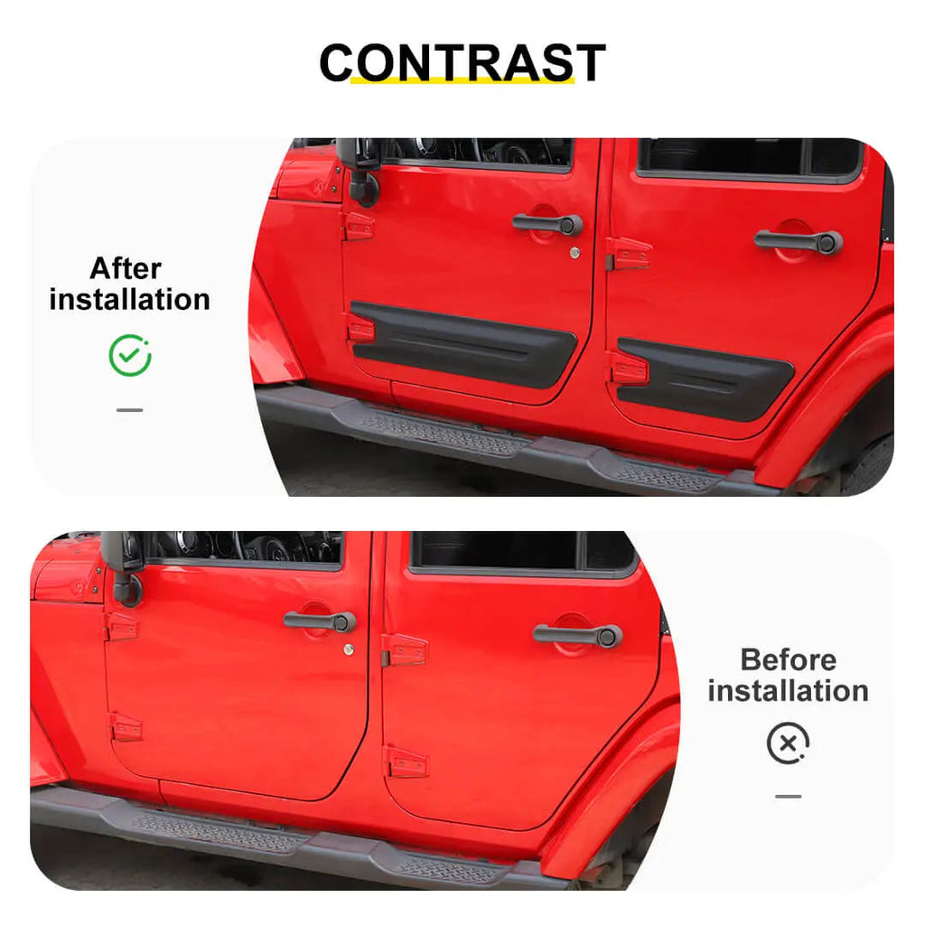 For 2007-2018 Jeep Wrangler JK 4-Door Version Car Door Anti Scratch Protective Panel Cover (4 pcs)