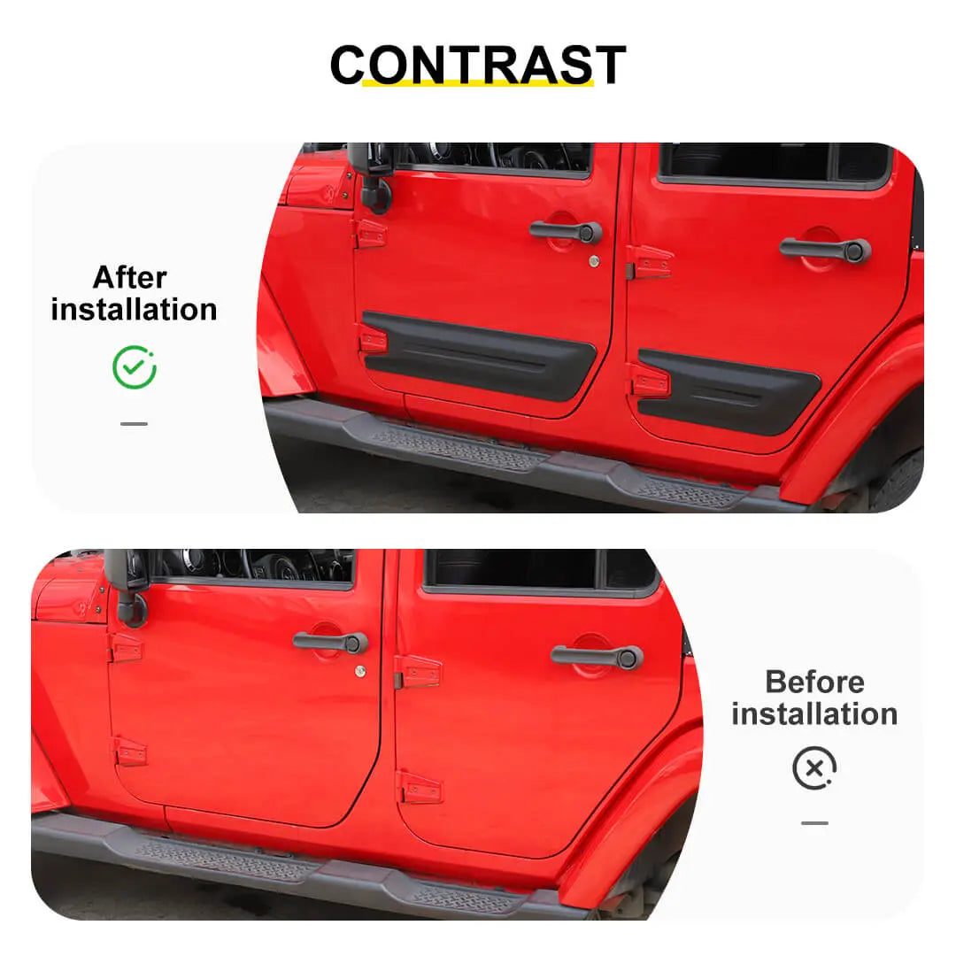 For 2007-2018 Jeep Wrangler JK 4-Door Version Car Door Anti Scratch Protective Panel Cover (4 pcs)