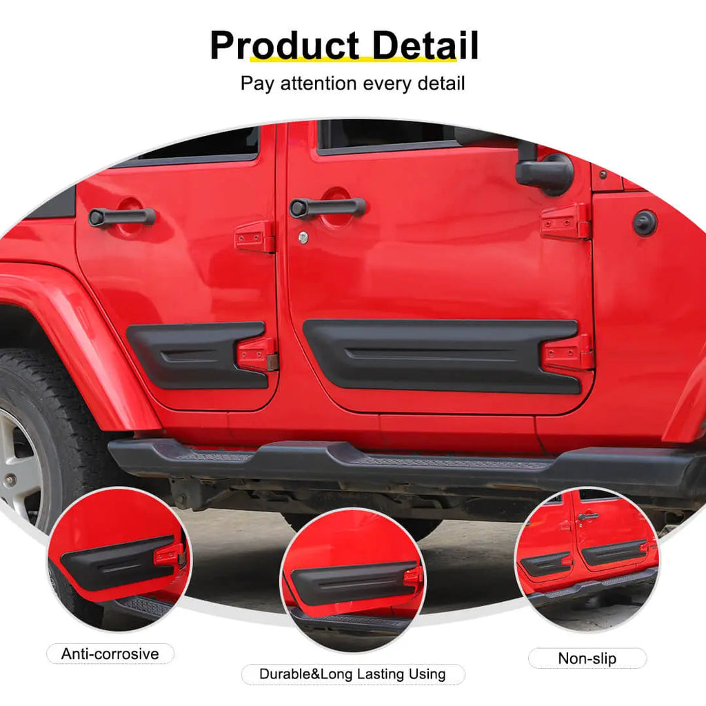 For 2007-2018 Jeep Wrangler JK 4-Door Version Car Door Anti Scratch Protective Panel Cover (4 pcs)